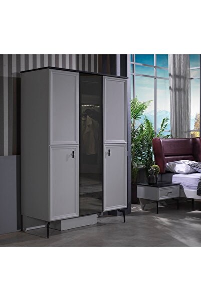 Tutku Yatak Zarif Gardrop Gri