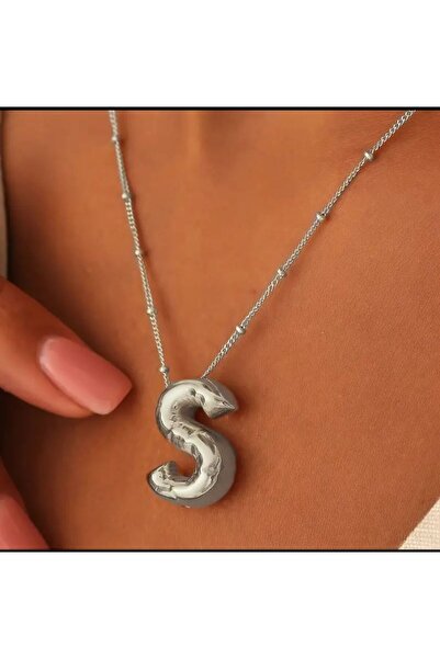 BİOFİSTORE 316l Çelik Balon S Harfli Kolye Kadın Ve Erkek Için perry accessories