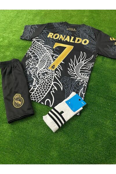 Alaturka Mix Ronaldo 7 Cr7 Dragon Ejderha Desenli Çocuk Forması (FORMA ŞORT Ç...