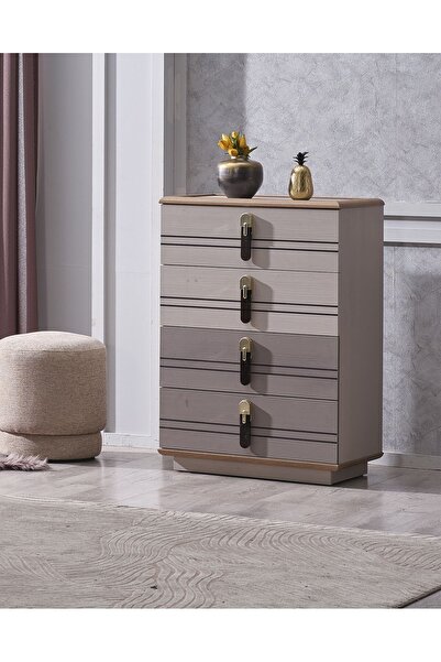 Tutku Yatak Vivaldi 4 Çekmeceli Modern Çamaşırlık Şifonyer