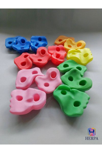 HerpaToys Plastic Climbing Stones Set of 15 (5 Different Colors) – Educational, Safe, Durable Play Set
