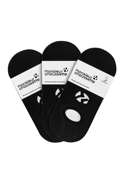 MONSIEUR CHAUSSETTE 3 комплекта унисекс чорапи от органичен памук, които стоят на крака ви и са невидими