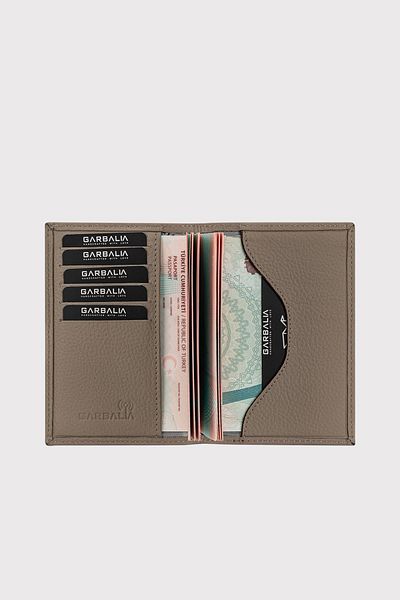 Garbalia Θήκη Passport Unisex Beige - Γνήσιο δέρμα, με θήκη για κάρτα