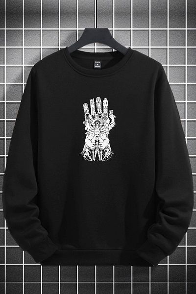 macklin Hanorac negru unisex, femei, bărbați, Avengers Infinity Gauntlet, imprimat