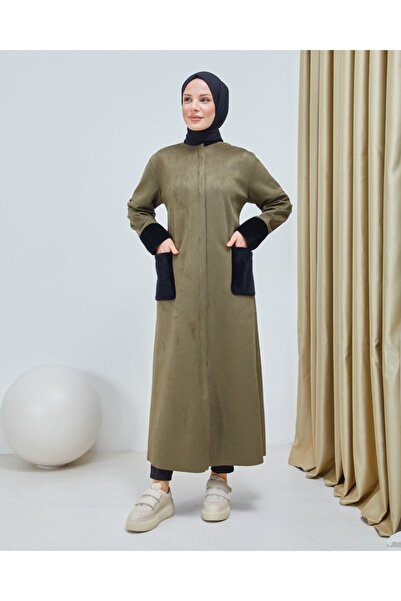 Limante Nubuck Sleeve and Pocket Fur Detailed Topcoat