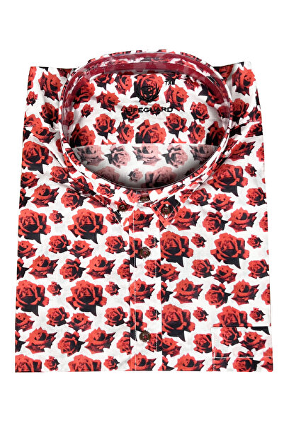Lifeguard Men's Large Size Digital Printed Shirt-rose