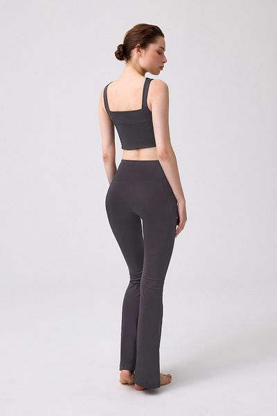 Cottonhill High Waist Smoked Spanish Leg Leggings - Double Pocket Women