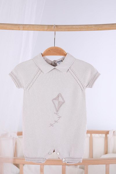 Babyhola Short Sleeve Kite Pattern Baby Boy Summer Knitwear Jumpsuit 5501