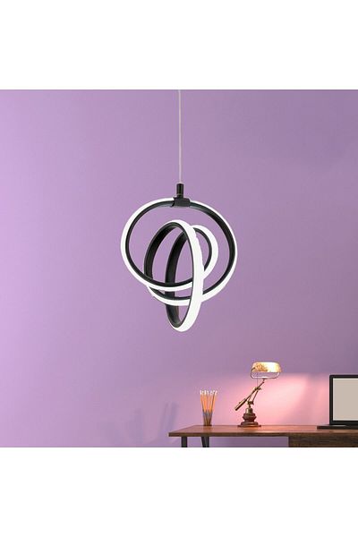 Sanctum Trend Black Modern Pendant Lamp LED Chandelier White Light Living Room Kitchen Room LED Chandelier
