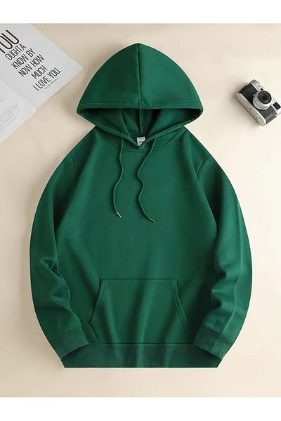 QUEENSTOWN Φούτερ Nefti Green Unisex Oversize Hooded - Πάχος 3 κλωστών