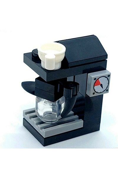 LEGO 18 Piece Mini Figure Moc Accessory - Light Gray Coffee Machine and Cup
