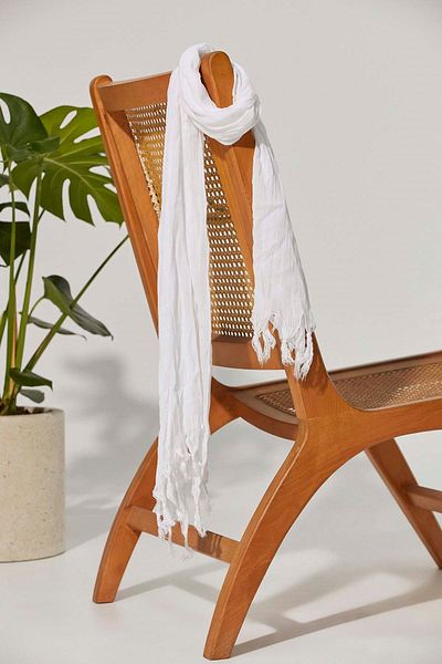 White By Nature Unprinted White Scarf