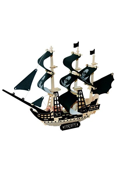 Genel Markalar 3d Büyük Ahşap Maket Puzzle Karayip Korsan Gemisi 135 Parça Maket