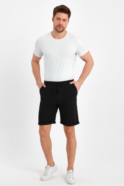 Mad&Calf Men's Waffle Regular Fit Casual Bermuda Shorts