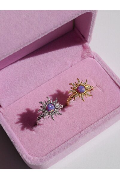 Reorah Collection Rapunzel Sun Opal Yüzük 925 Ayar Gümüş-Altın Kaplama