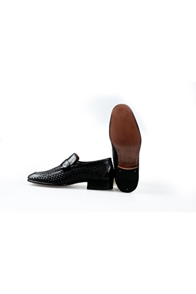 YETİŞ LUXURY ERKEK HAKİKİ DERİ ÖRME EL YAPIMI KÖSELE TABAN ROK KLASİK AYAKKABI