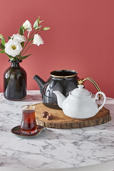 Neva Nv10054 - Black Porcelain Teapot Set with Teapot