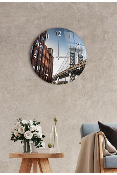 Saban Çap 37 Cm Manhattan Dekoratif Cam Duvar Saati