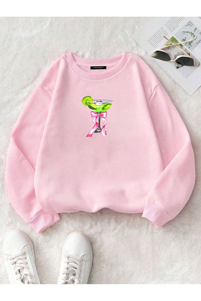 Mad&Calf Lime Cocktail Printed - Γυναικείο φούτερ Fleece Oversize
