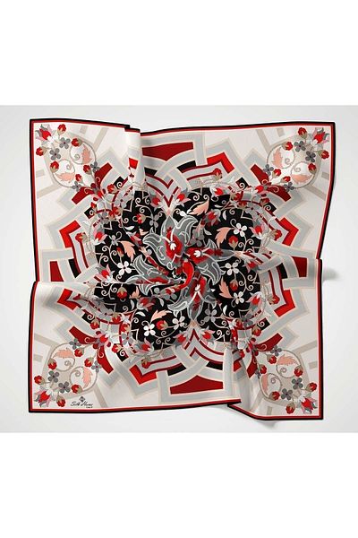 SİLKHOMEE Twill Polyester Patterned Scarf 30033-04