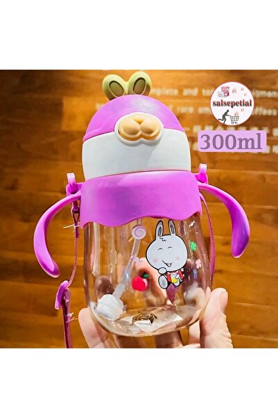 Salsepetial 300ml Figürlü Pipeti Suluk Bebek Matara Askılı Sevimli Su Şişesi ...