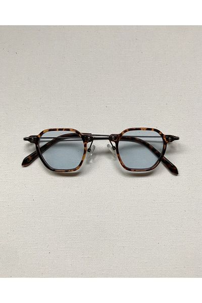 gözlüksüzgezmeyenler Blue Leopard Detailed Square Glasses
