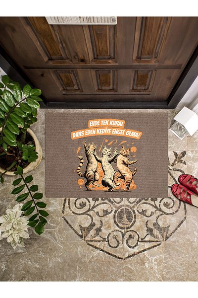 Viadela 45x65 Model Dancing Cats Door Mat