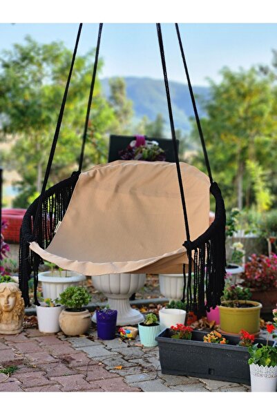 AslanButik Makrome Özel Nano Su Geçirmez Kumaş Salıncak Krem