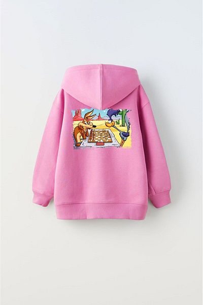 The Champ Clothing Hanorac cu glugă pentru copii, unisex, roz, imprimat cu glugă