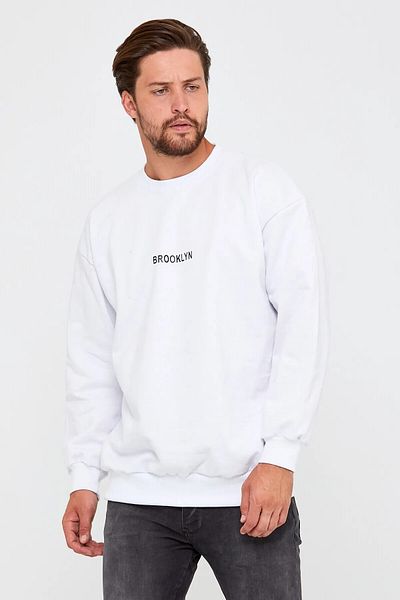 OFFSIDESIGN Brooklyn Printed Unisex Oversize Sweatshirt - Crew Neck, Loose Women/men