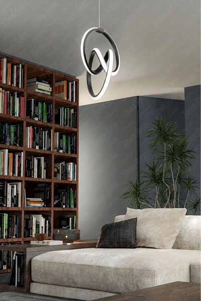 Sanctum Seranat Black Modern Ultra White LED Pendant LED Chandelier