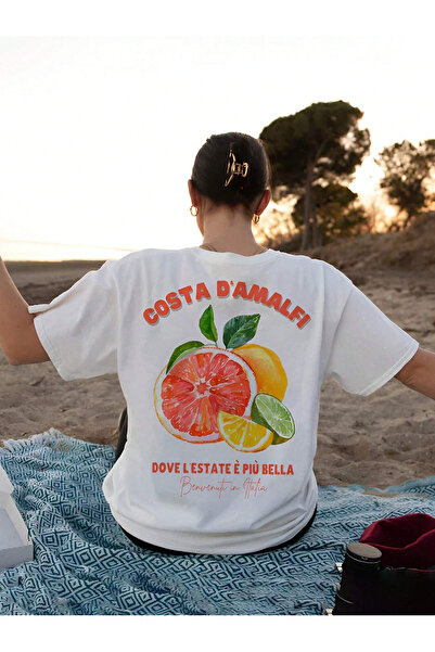 Jose Clothing Tricou oversize imprimat din bumbac organic