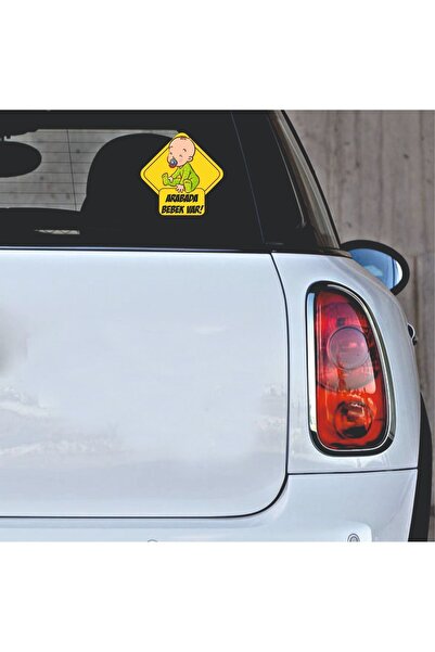 Kurt Reklam Dünyası Arabada Bebek Var Cam Yazısı 13x13 Cm