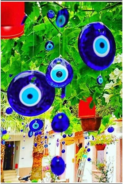 ella'nın çarşısı Γυάλινο στολίδι δέντρου με το κακό μάτι 100 τεμάχια 4 εκ. με...