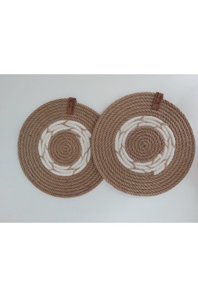 2-PieceFinal Wicker Handmade Kitchen Accessory Style Fashion Dining Table - 22x22cm