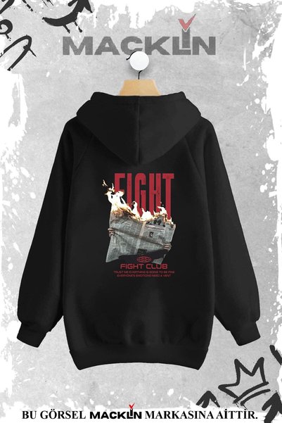 macklin Hanorac cu imprimeu unisex pentru bărbați și femei Fight Club