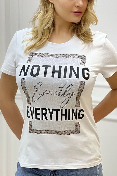 RICH GLAM Premium CoTTon - CrysTal STone PrinTed Crew Neck ComforTaBle Women's T-shirt, Large Size