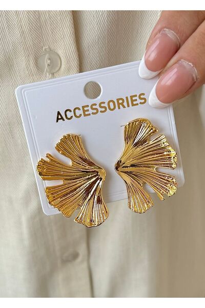 takıtarzım أقراط نسائية عصرية نصف ورقة ذهبية