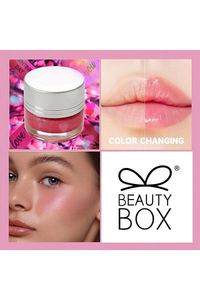 Beauty Box Hot Kiss 3 In 1 Lip Balm - Intensive Moisturizer for Lips and Stretch Marks, Sugar Pink 10ml