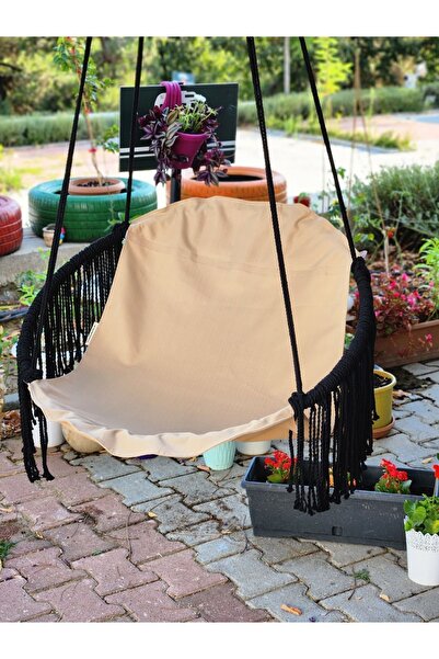 AslanButik Makrome Özel Nano Su Geçirmez Kumaş Salıncak Krem