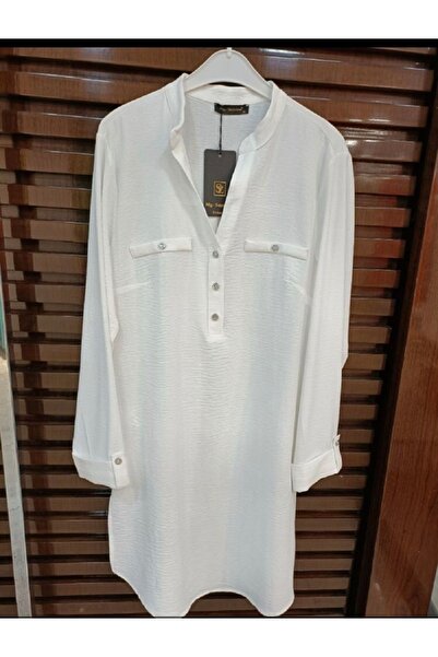 azragencbutik Airobin Long Blouse - Buttoned Design