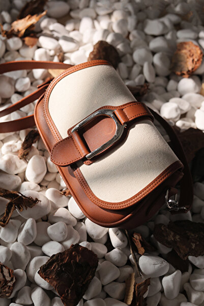 Rimense Γυναικεία τσάντα Tan Linen - Ρυθμιζόμενα λουριά και φόδρα