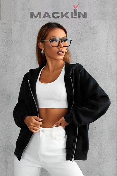 macklin Ανδρικό και γυναικείο μπουφάν Unisex με κουκούλα Basic Cardigan - με φερμουάρ