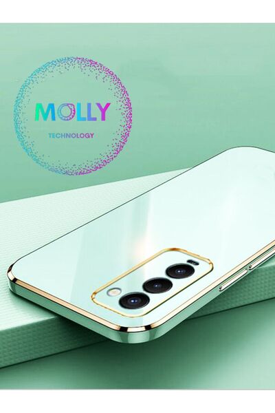 Molly Technology Tecno Camon 18p Için Siyah Kenarları Gold Detaylı Lüks Silikon Kılıf