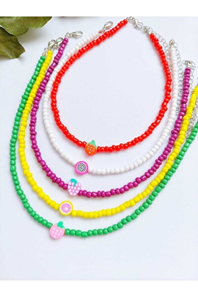 Children's and Women's Fruit Fimolu Necklace 5 pcs