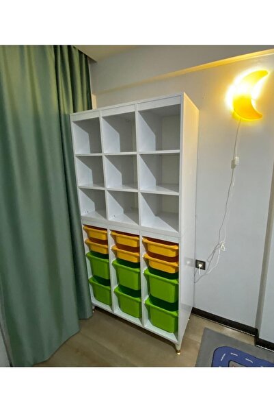OYUNCAK DOLABI Kitaplıklı Oyuncak Saklama Düzenleme Dolabı Mdf Batu Ekstra-2