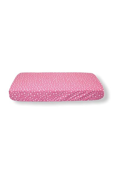 Bebek Özel Pink Star Patterned Cotton Children's Bed Sheet - Elastic, 100X160