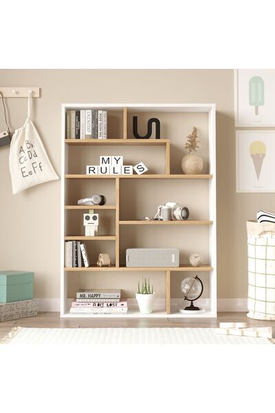 L'occi Concept Morgen Kitaplık 124cm Sepet-Beyaz MG1-SW