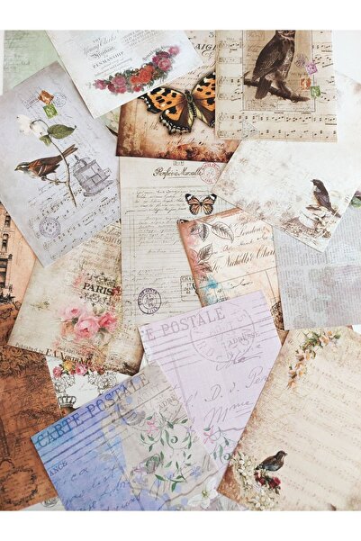 Scrapbook Vintage Kağıdı Seti *6 X 10 Cm*/ Bullet Journal / Ing