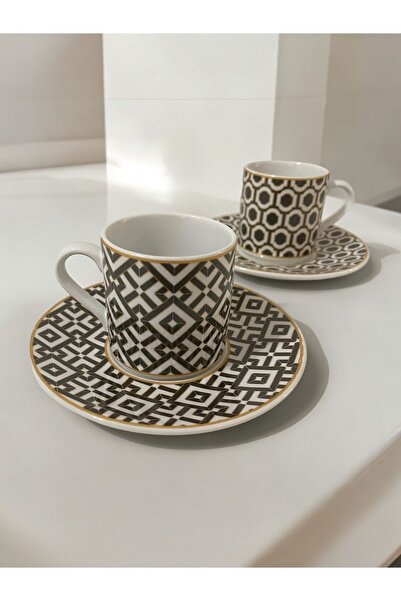 Artistic Quality Dekoratif Şık Tasarım Beyaz Altın Yaldızlı Modern Desenli 2 ...